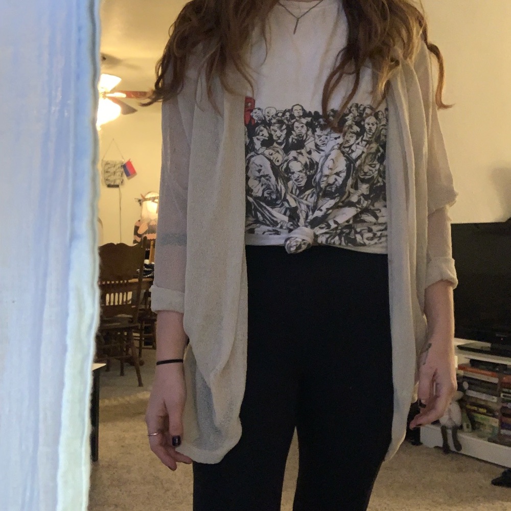 Long lightweight gauzy cardigan